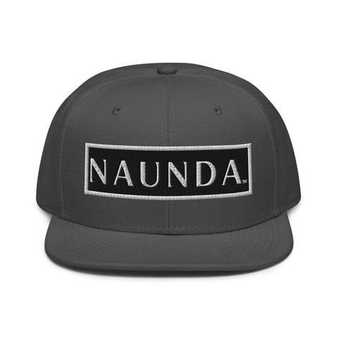 Naunda Word Patch Snapback Hat (White) - Kima Kreates