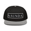 Naunda Word Patch Snapback Hat (White) - Kima Kreates