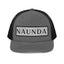 Naunda Word Patch Snapback Trucker Cap (Black) - Kima Kreates