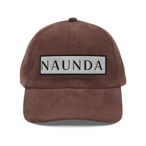 Naunda Word Patch Vintage Corduroy Cap (Black) - Kima Kreates