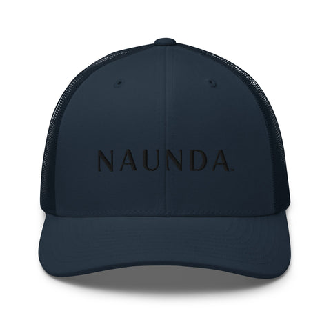 Naunda Word Retro Trucker Cap (Black) - Kima Kreates