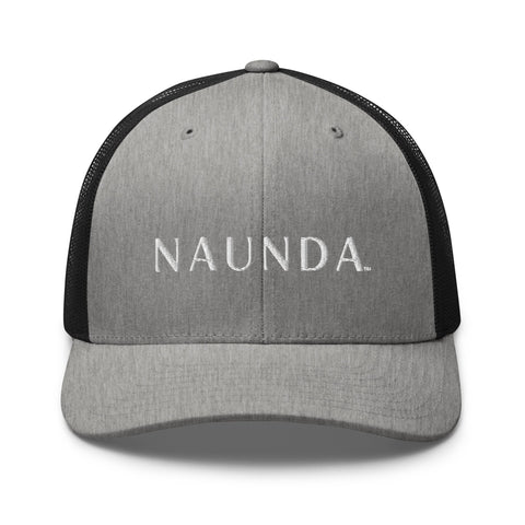 Naunda Word Retro Trucker Cap (White) - Kima Kreates