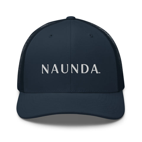 Naunda Word Retro Trucker Cap (White) - Kima Kreates