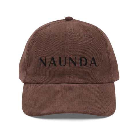 Naunda Word Vintage Corduroy Cap (Black) - Kima Kreates