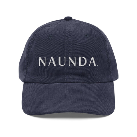 Naunda Word Vintage Corduroy Cap (White) - Kima Kreates