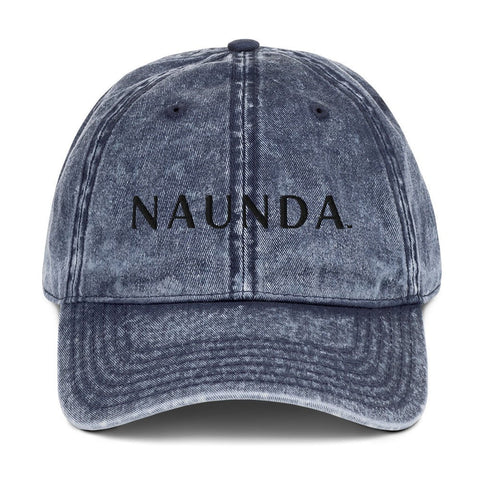 Naunda Word Vintage Cotton Twill Cap (Black) - Kima Kreates