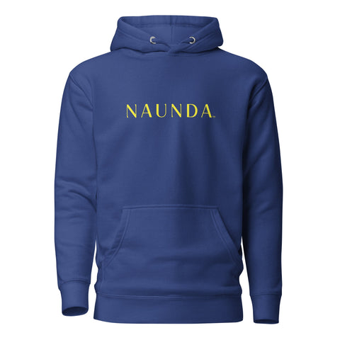 Naunda Word with Yellow Logo Premium Unisex Hoodie - Kima Kreates