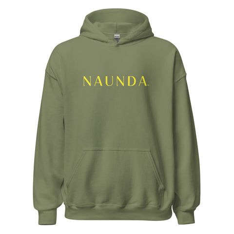 Naunda Word with Yellow Logo Unisex Hoodie - Kima Kreates