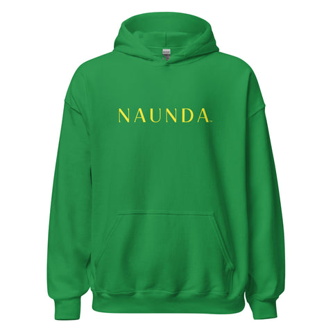 Naunda Word with Yellow Logo Unisex Hoodie - Kima Kreates