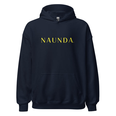 Naunda Word with Yellow Logo Unisex Hoodie - Kima Kreates