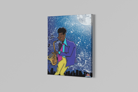 "SAXOPHONE (Jazz Series)" Canvas Print (16"x20") - Kima Kreates