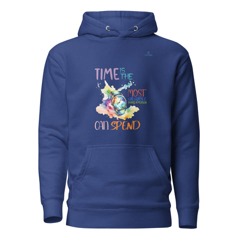 TIME with Turquoise Logo Premium Unisex Hoodie - Kima Kreates