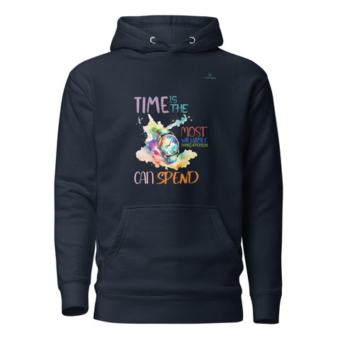 TIME with Turquoise Logo Premium Unisex Hoodie - Kima Kreates
