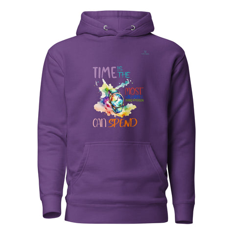 TIME with Turquoise Logo Premium Unisex Hoodie - Kima Kreates