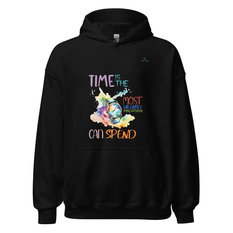 TIME with Turquoise Logo Unisex Hoodie - Kima Kreates