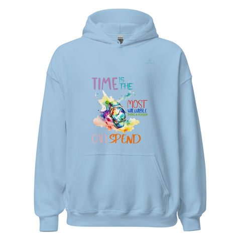 TIME with Turquoise Logo Unisex Hoodie - Kima Kreates