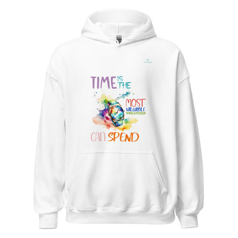 TIME with Turquoise Logo Unisex Hoodie - Kima Kreates