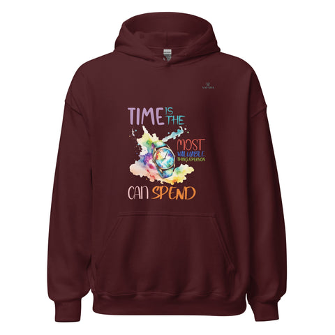 TIME with Turquoise Logo Unisex Hoodie - Kima Kreates
