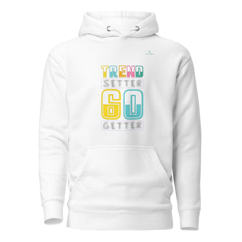 TRENDSETTER GO GETTER with Turquoise Logo Premium Unisex Hoodie - Kima Kreates