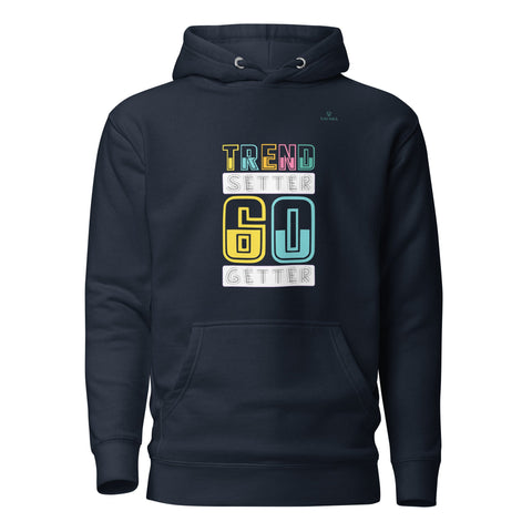 TRENDSETTER GO GETTER with Turquoise Logo Premium Unisex Hoodie - Kima Kreates