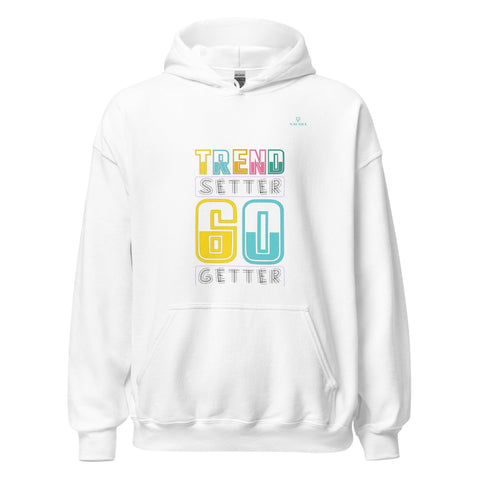 TRENDSETTER GO GETTER with Turquoise Logo Unisex Hoodie - Kima Kreates