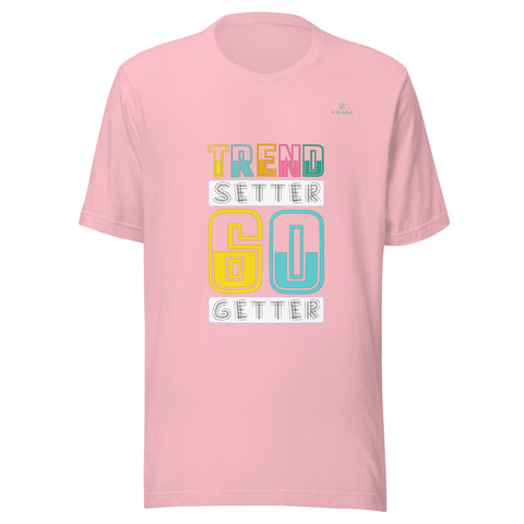TRENSETTER GO GETTER with Turqouise Logo Unisex T-Shirt - Kima Kreates