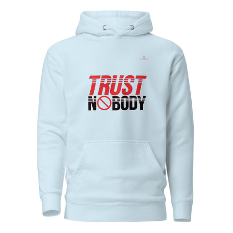 TRUST NOBODY with Red Logo Premium Unisex Hoodie - Kima Kreates