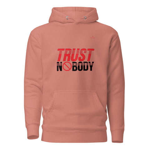 TRUST NOBODY with Red Logo Premium Unisex Hoodie - Kima Kreates
