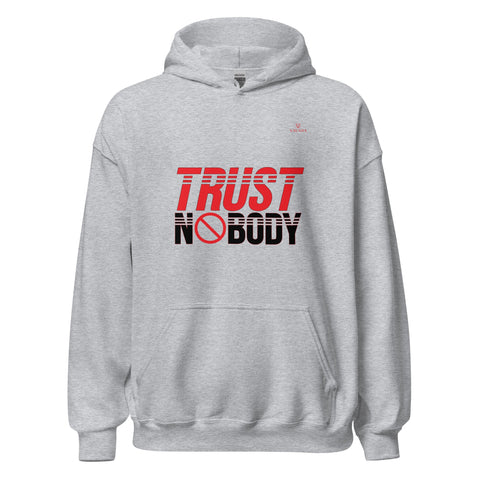 TRUST NOBODY with Red Logo Unisex Hoodie - Kima Kreates