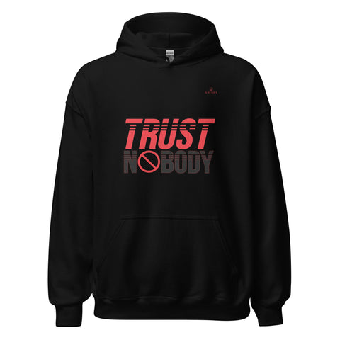 TRUST NOBODY with Red Logo Unisex Hoodie - Kima Kreates