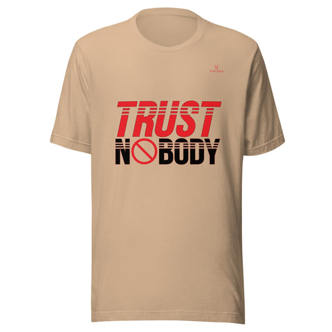 TRUST NOBODY with Red Logo Unisex T-Shirt - Kima Kreates