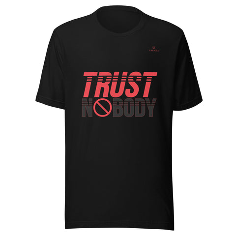 TRUST NOBODY with Red Logo Unisex T-Shirt - Kima Kreates