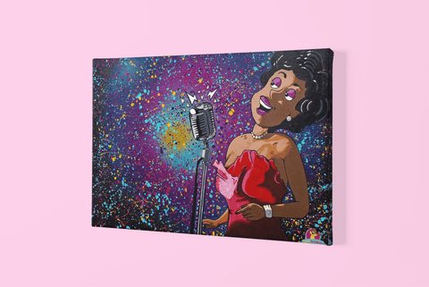 "VOCALIST (Jazz Series)" Canvas Print (16"x20") - Kima Kreates