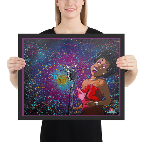 "VOCALIST (Jazz Series)" Framed Poster (16"x20") - Kima Kreates