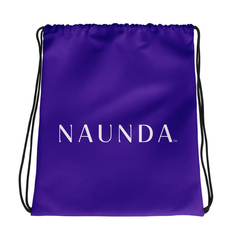 WHITE LABEL Naunda Word Violet Drawstring Bag - Kima Kreates
